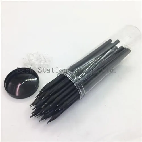 Round Black Wood Pencil With PVC Tube