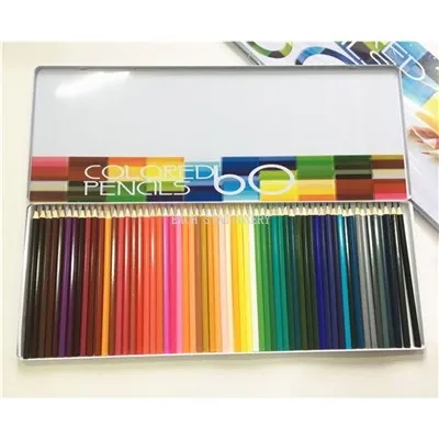 Професионална тенекиена кутия 60 цвята Комплект моливи